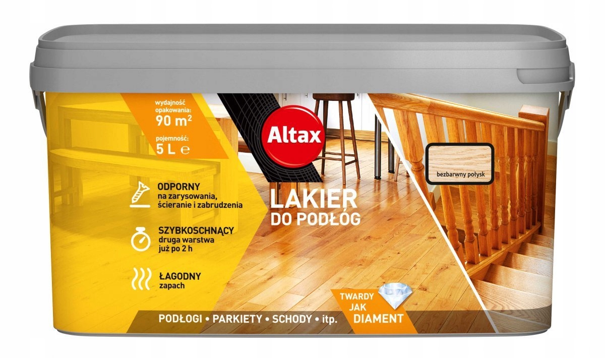 

Altax Lakier Do Podłóg 5L Parkiet Bezbarwny Połysk