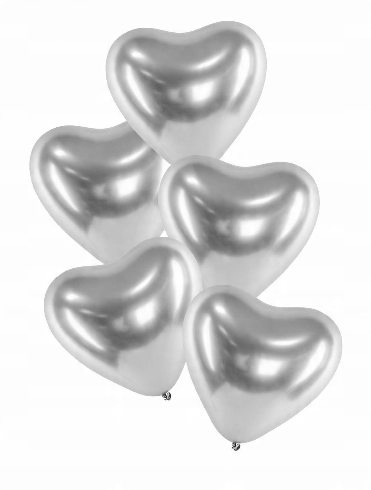 

Balony serca srebrne na hel ślub walentynki 5 szt