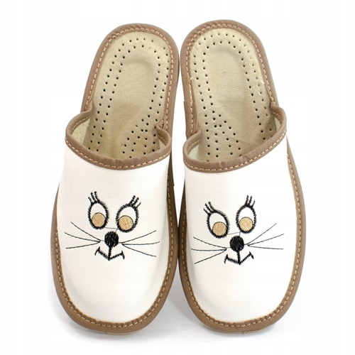 KAPCIE DZIECIĘCE KOT KLAPKI PANTOFLE SKÓRA JAKOŚĆ!