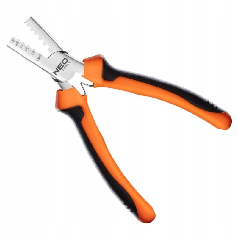 Szczypce do zaciskania końcówek 0. 25 2. 5 mm2 (15- 9 Awg), 140 mm Neo