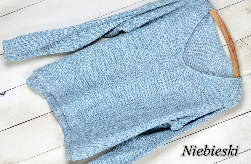 018 CIEPŁY LUŹNY SWETER OVERSIZE KLASYK DEKOLT V Marka Modaistyl