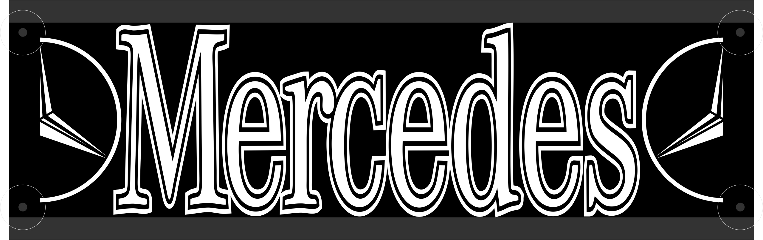 MERCEDES 50X16 LED LED nameplate + FREE