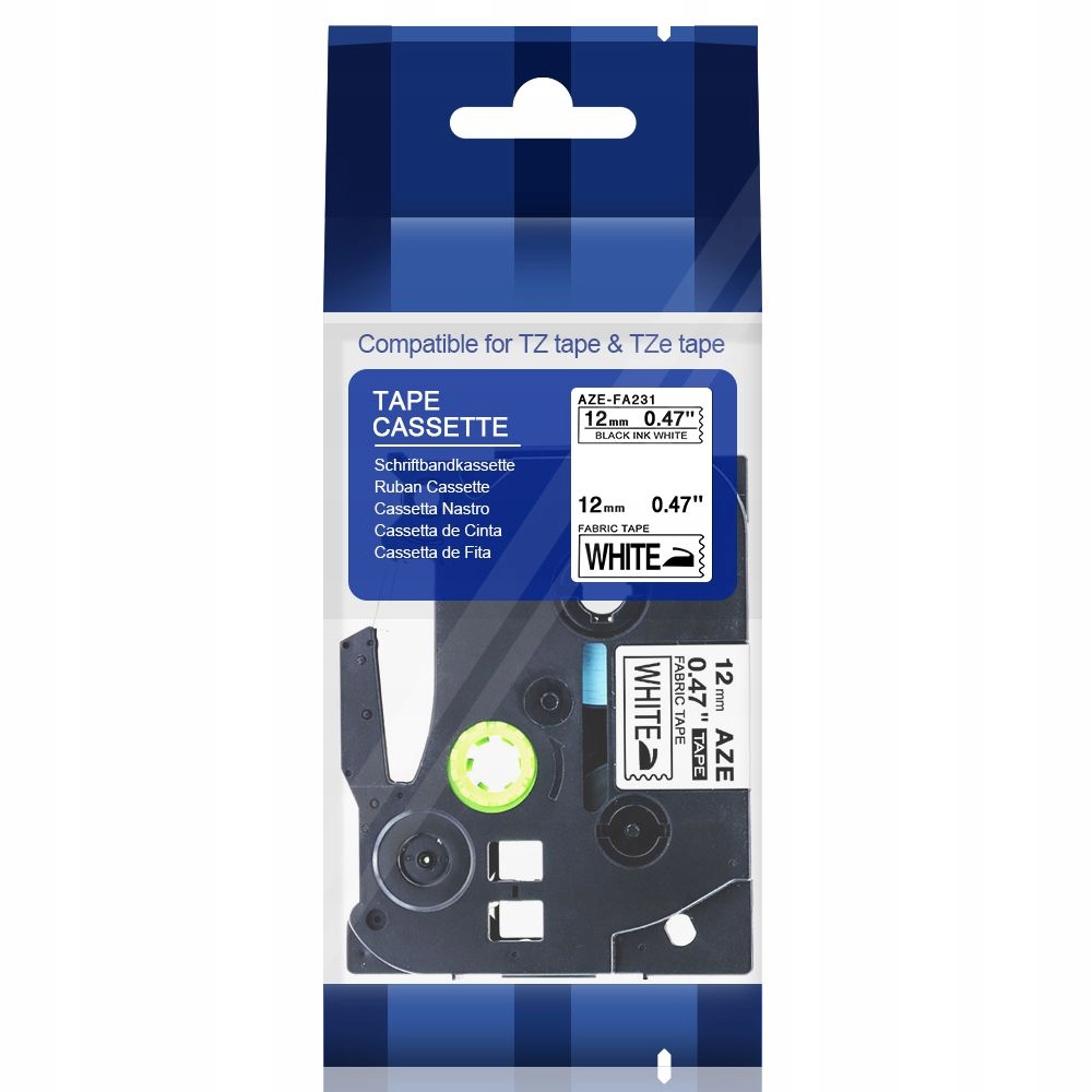 Taśma do Brother TZe-FA231 12mm 3m biała wprasowan
