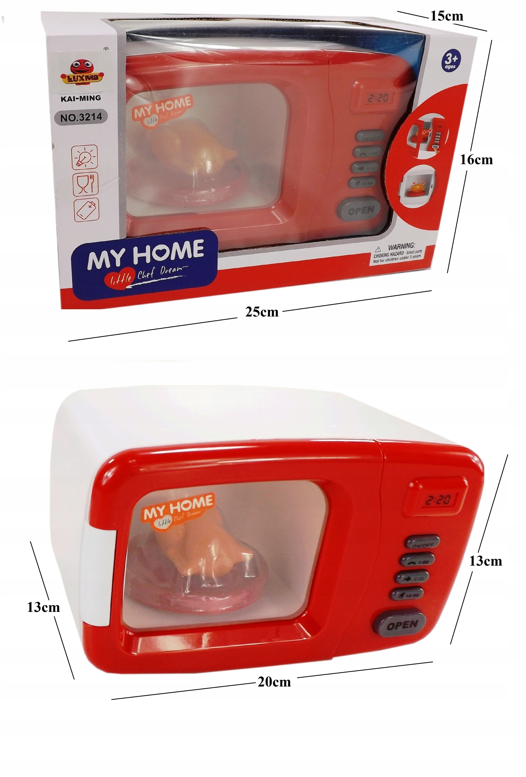 KUCHENKA MIKROFALOWA DLA DZIECI ŚWIECI 3214C Wysokość produktu 13 cm