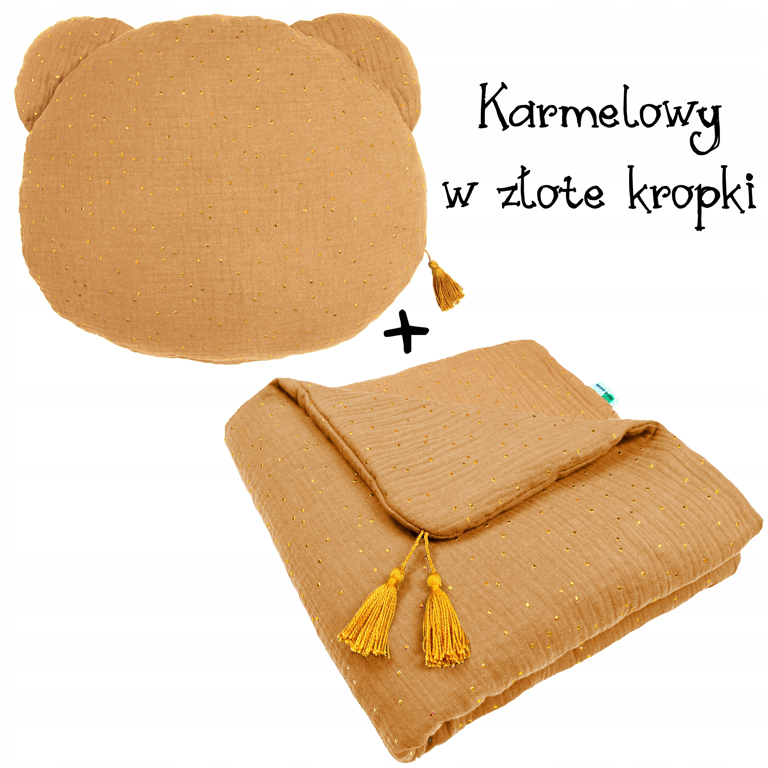 MUŚLINOWA kołderka + Misio podusia __ Kocyk 65x95 Bohater brak