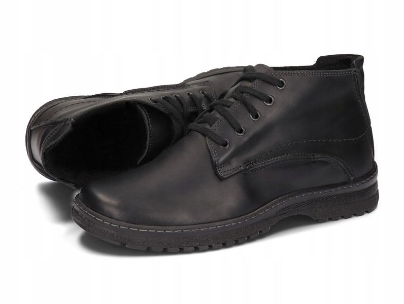 BUTY OCIEPLONE POLSKIE SKÓRA TRAPER 417 CZ 42 Długość wkładki 27.5 cm