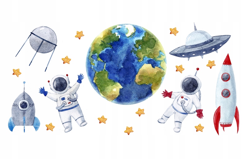 

Naklejki na ścianę Kosmos, Astronauta, Rakieta