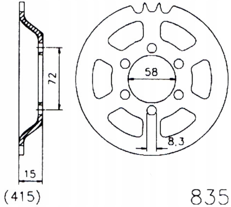 Zadní ozubení Zündapp Zl 25 25 80-83 Nové