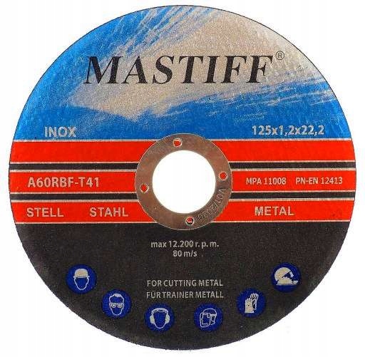 

Tarcza Do Cięcia Metalu Stali Inox 125x1,2 Mastiff