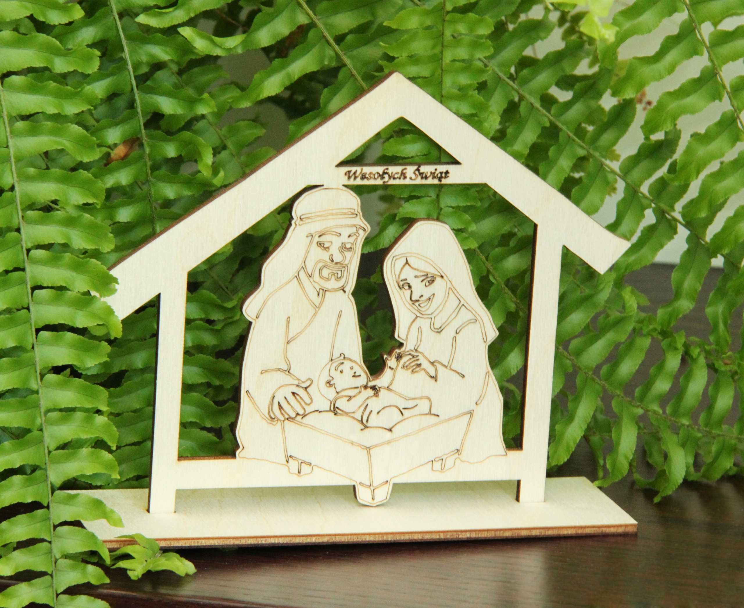 Drewniana szopka święta Rodzina dekoracja 12x15 cm Kod producenta BO.N.NO19