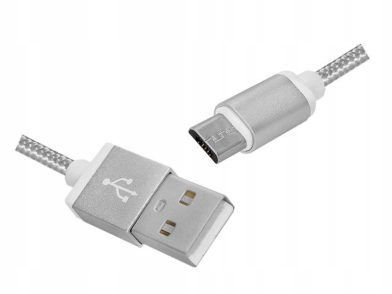 

Kabel microUSB - Usb srebrny 1m CB-5877