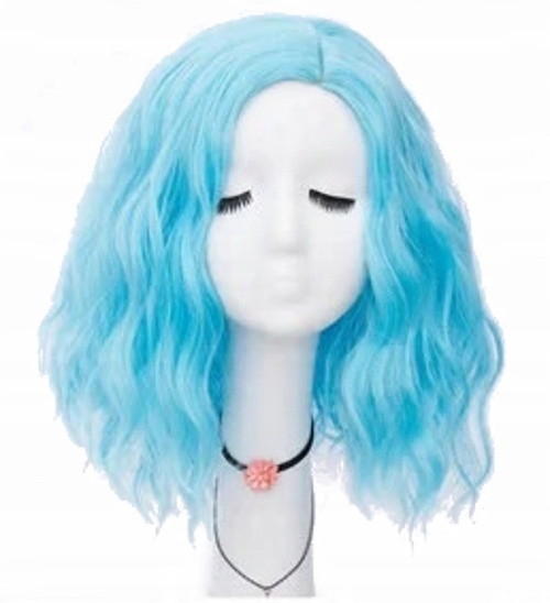 

Peruka Cosplay 40 CM Bob Glam Rock Niebieski Neo