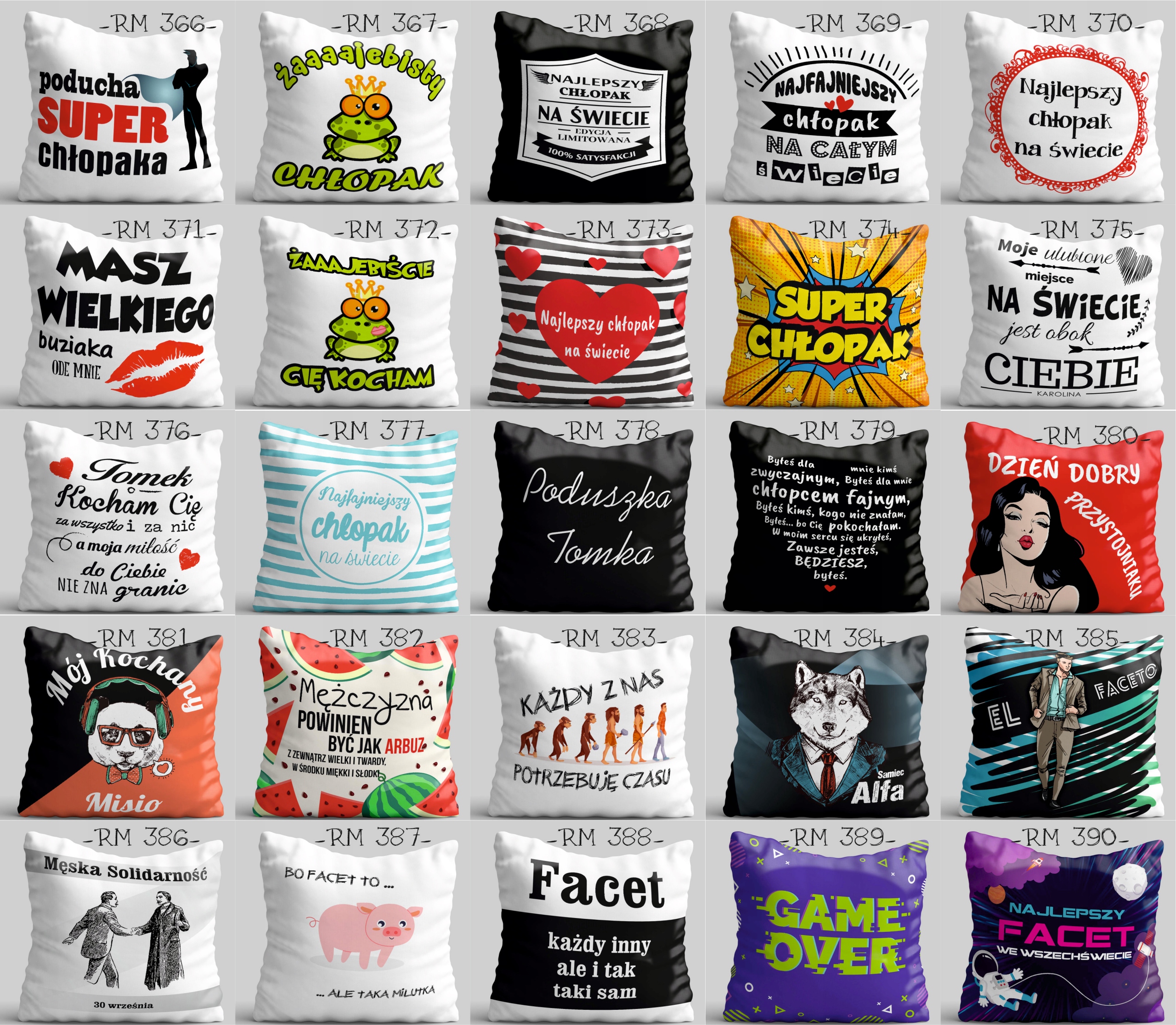 Poduszka Prezent na walentynki WZORY js Marka Studioflag