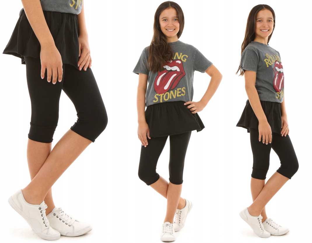 

Leginsy 3/4 ze spódniczką, falbanka 140-146 Czarny