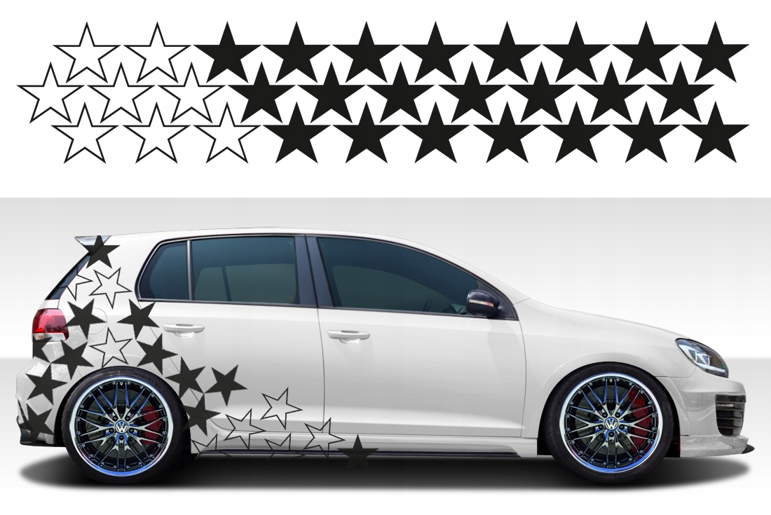 Samolepky na auto Motiv Hvězdy 60 kusů 15 cm