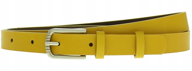 

Pasek damski klasyczny Żółty 1,8cm skóra naturalna