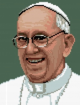 Vyšívací sada kanva+mulina papež František 5490 18x24 Gobelínek