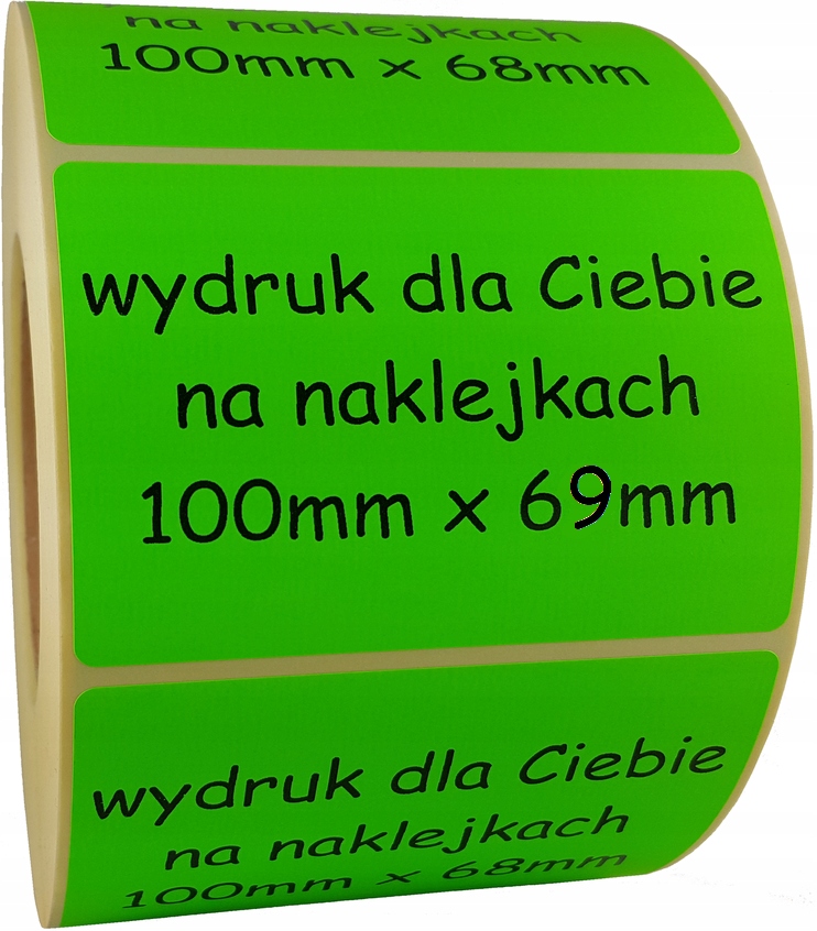 

100x69mm duże zielone naklejki z Twoim nadrukiem