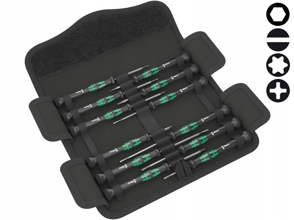 

Wkrętaki precyzyjne Wera Micro 073675 +etui 12szt