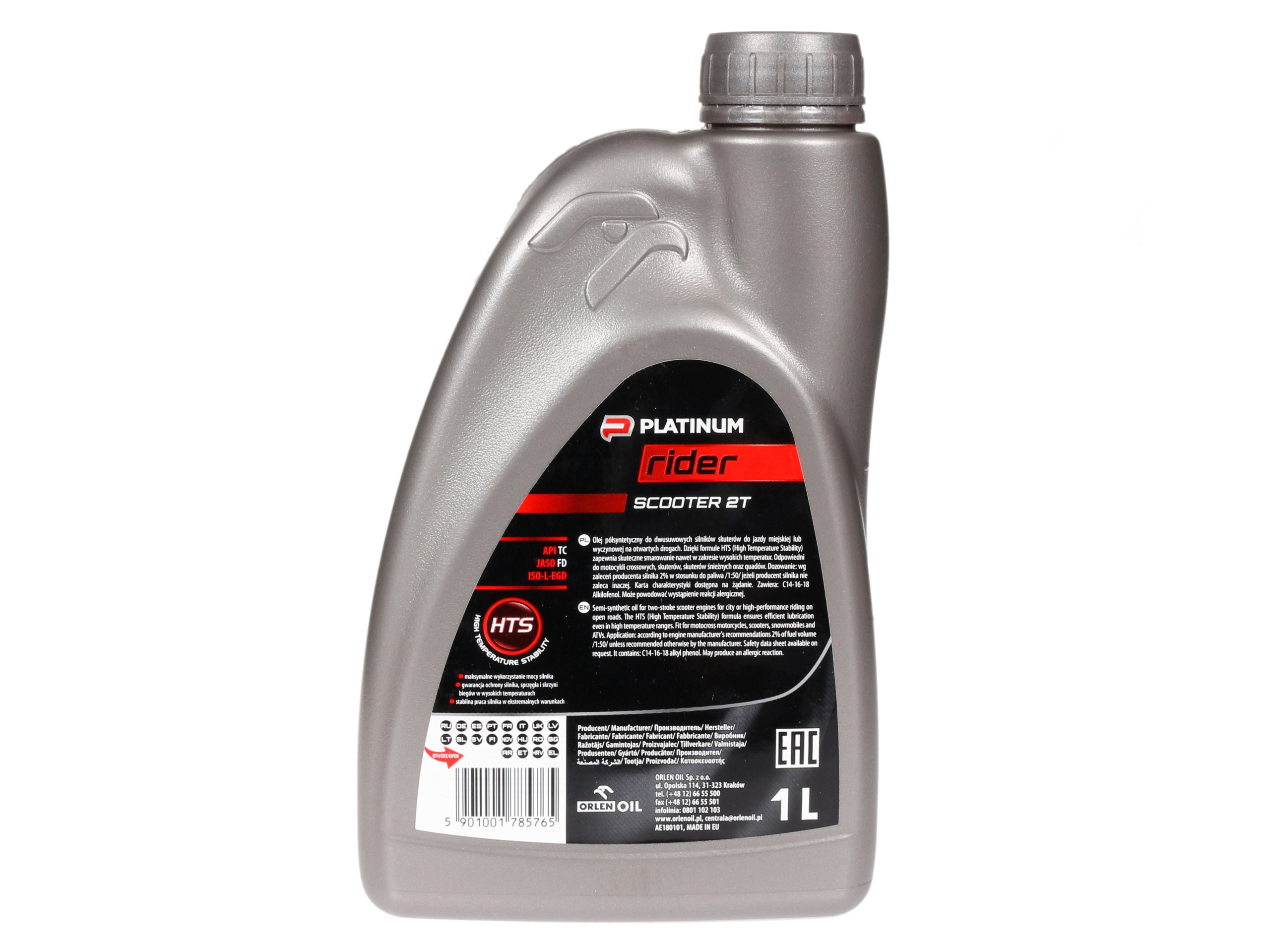 Olej Orlen Platinum Rider 2T Półsyntetyk 1L Skuter Kod producenta PLATINUM RIDER SCOOT 2T 1