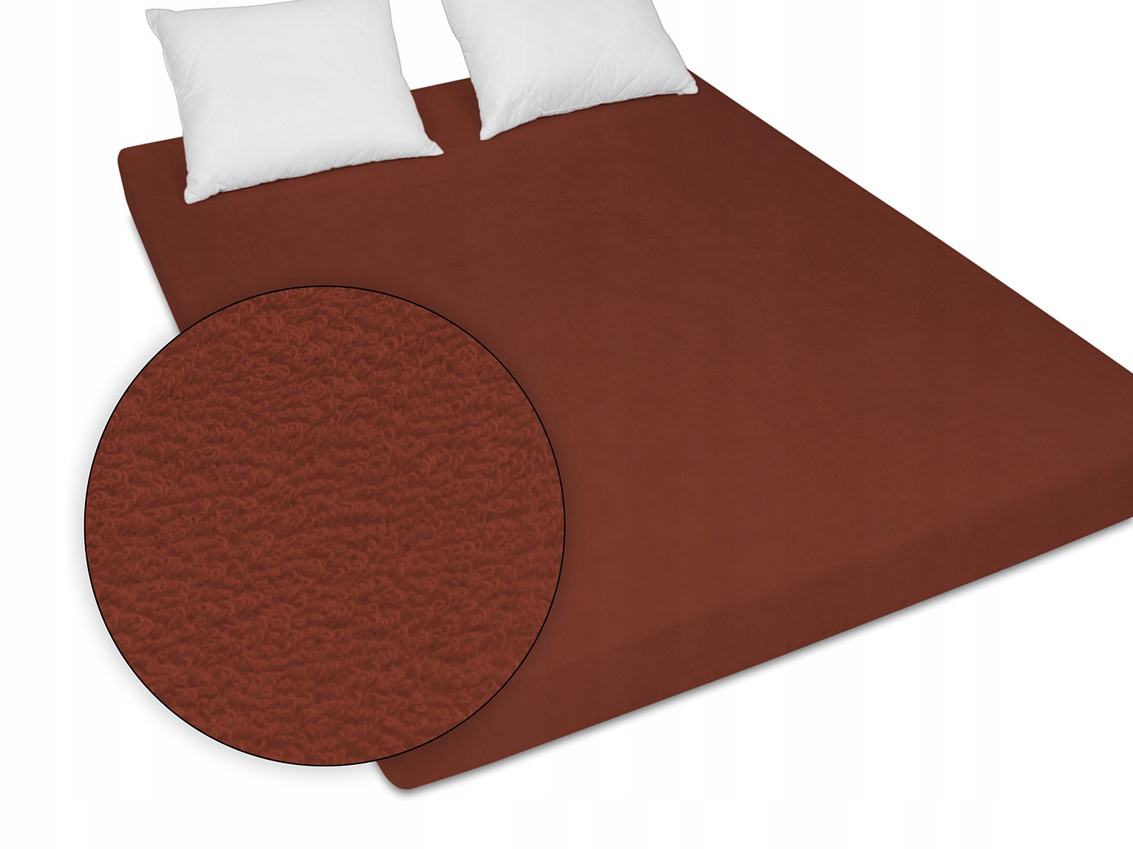 

Brązowe bardzo grube prześcieradło 160/200 frotte