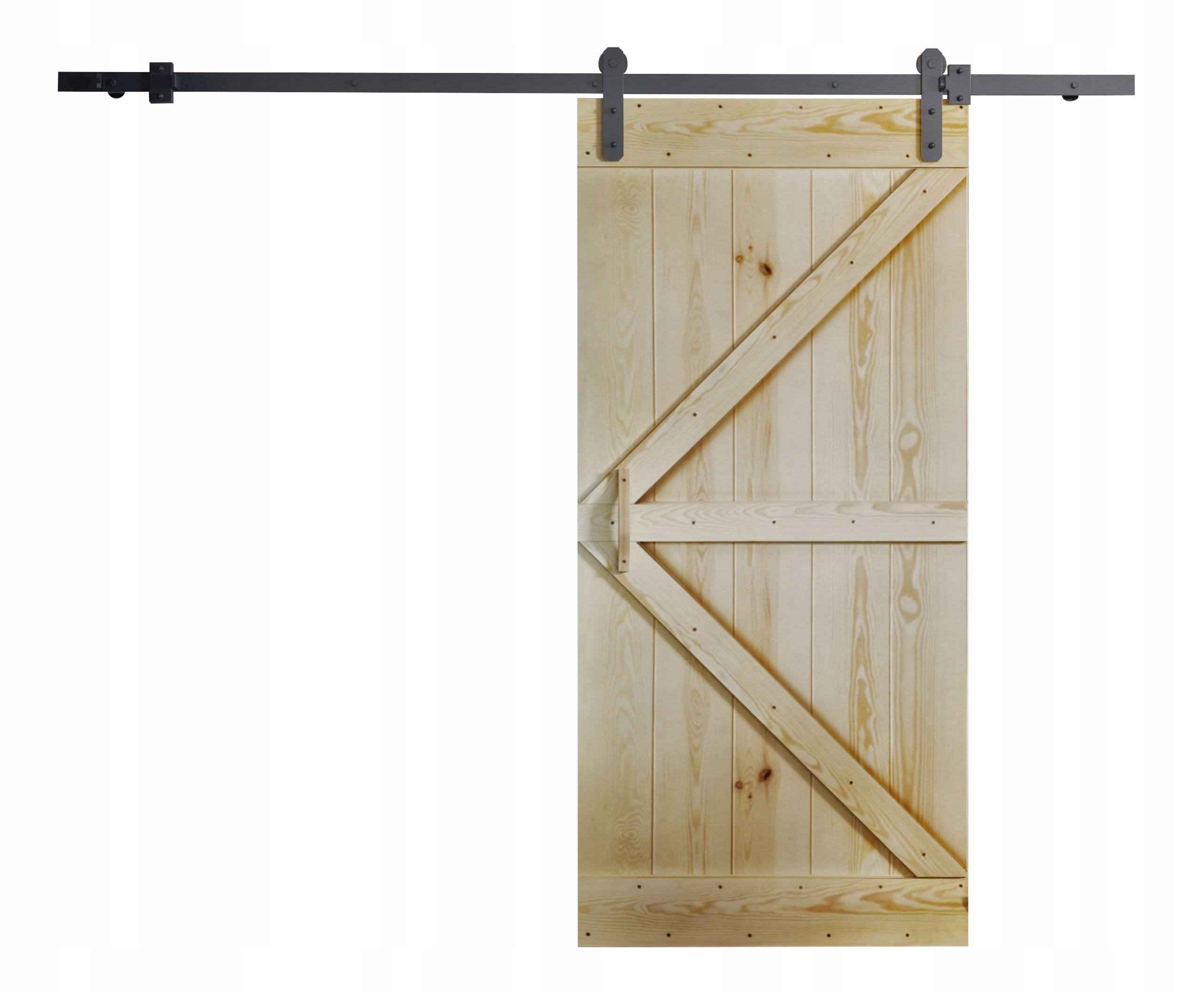 Drzwi przesuwne drewniane RUST 100 naścienne loft