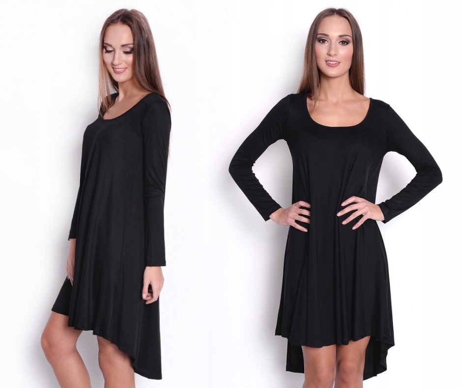 

Luźna asymetryczna sukienka trapezowa 2XL/3XL
