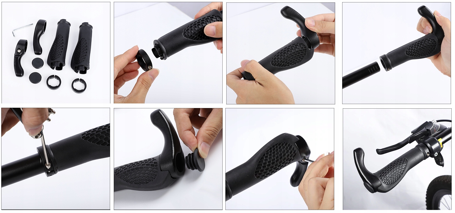 CHWYTY KIEROWNICY ERGONOMICZNE ROGI GUMOWE ROWEROWE ALUMINIOWE CZERWONE Marka Korbi