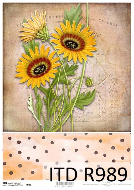 Papier Ryżowy R0989 z włoskami A4 decoupage