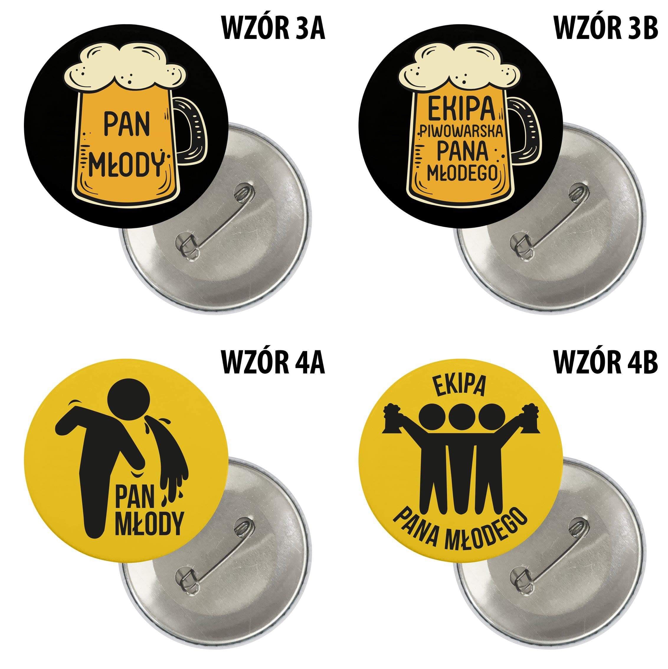 Znaczki Przypinki Wieczór Panieński Kawalerski Kolor dominujący wielokolorowy