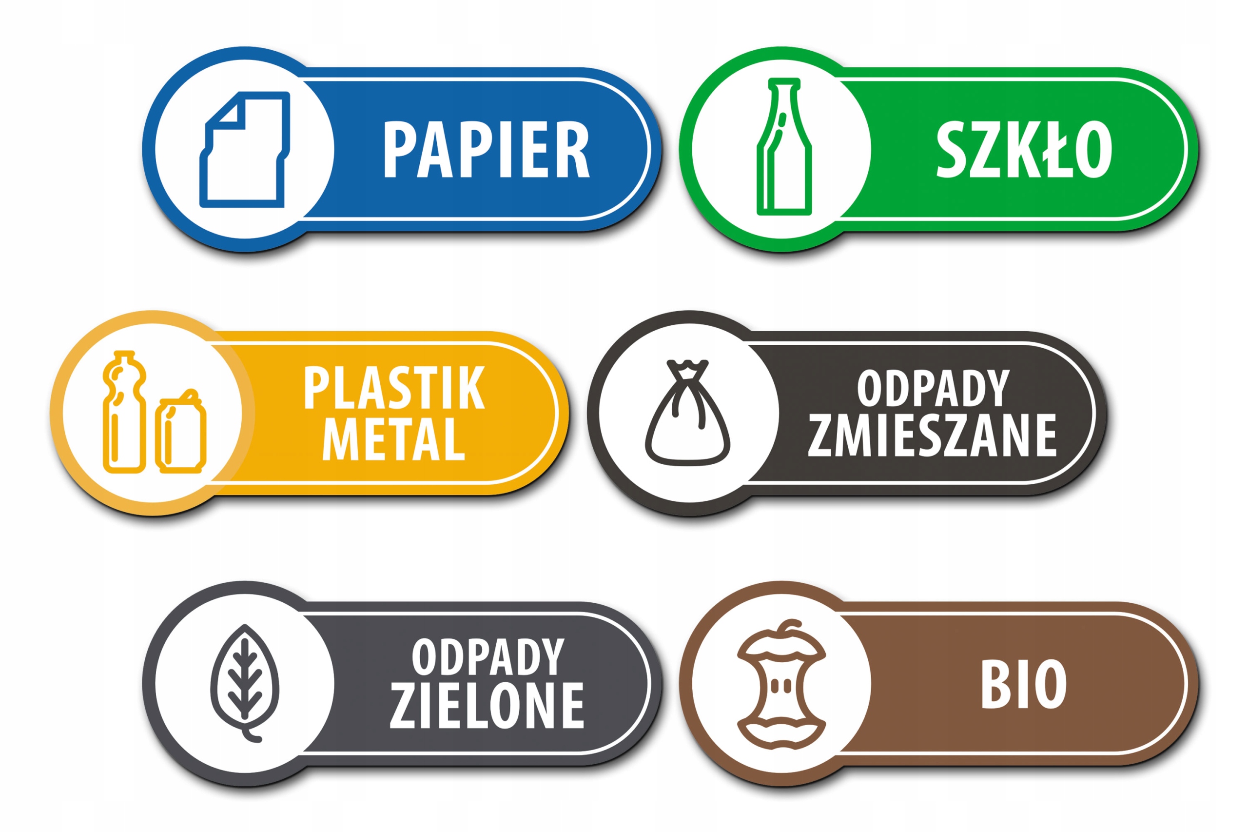 

Naklejka na kosz segregacja odpady 6szt. 15/6cm