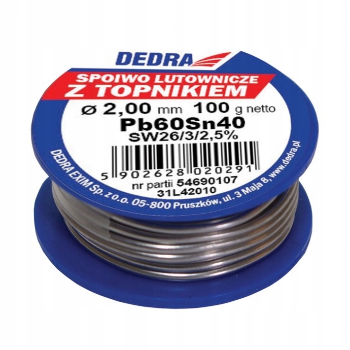 

Dedra 31L42010 Lut z topnikiem 2mm 100g