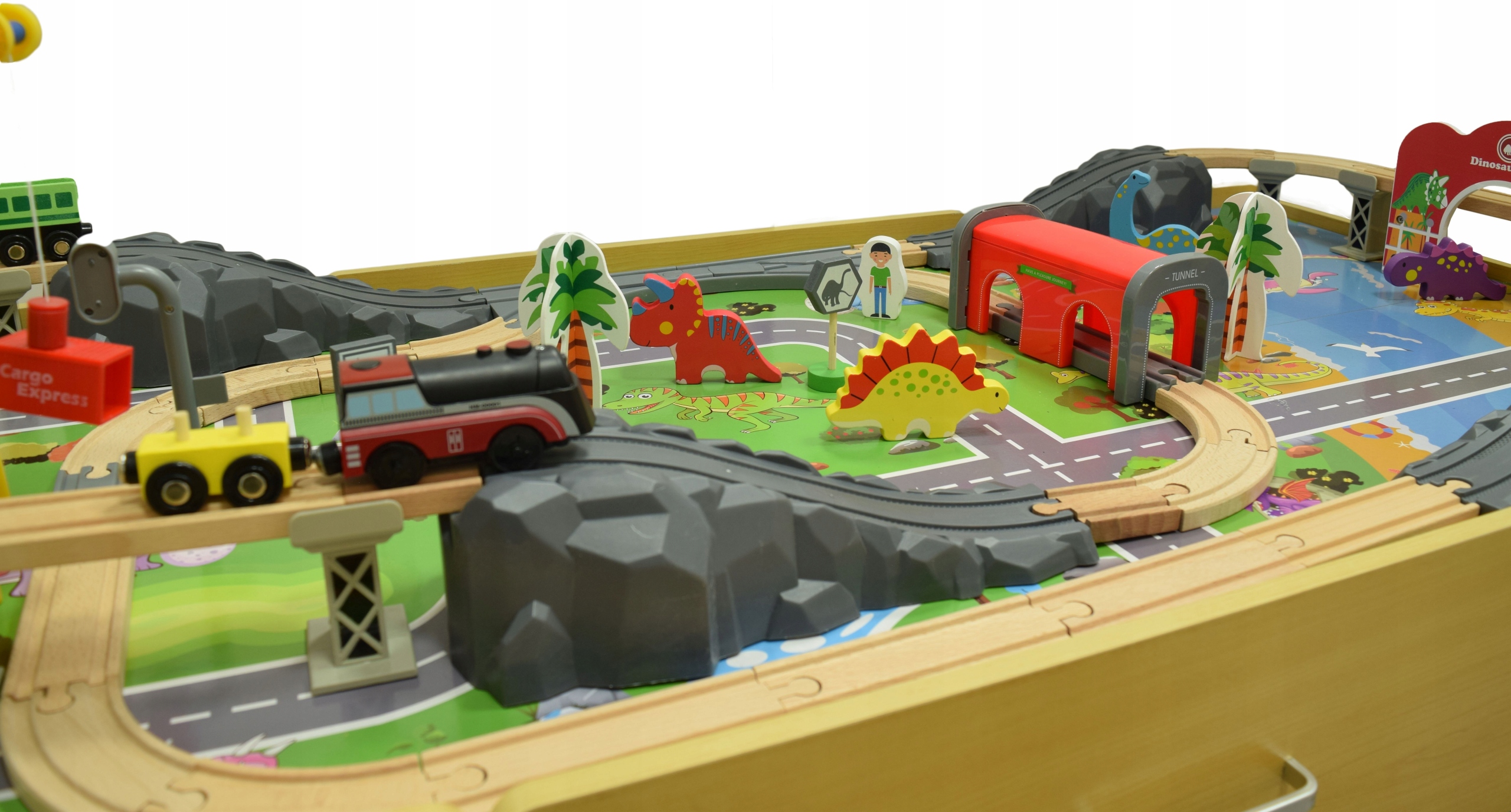 Kolejka Jeżdżąca KRZYŚ Drewniana Światła Dźwięki Wiek dziecka 3 lata +