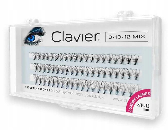 Kępki Rzęs CLAVIER Mix Opakowanie – 8/10/12mm Marka Clavier