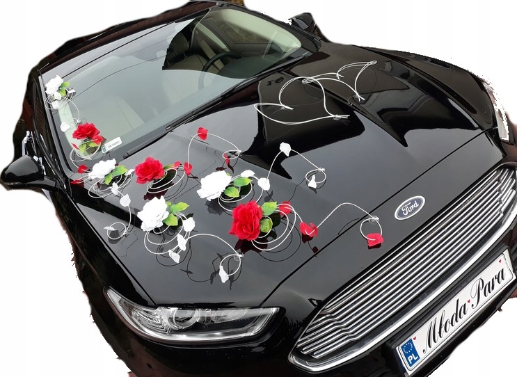 

Dekoracja samochodu ozdoby na auto do ślubu płatki