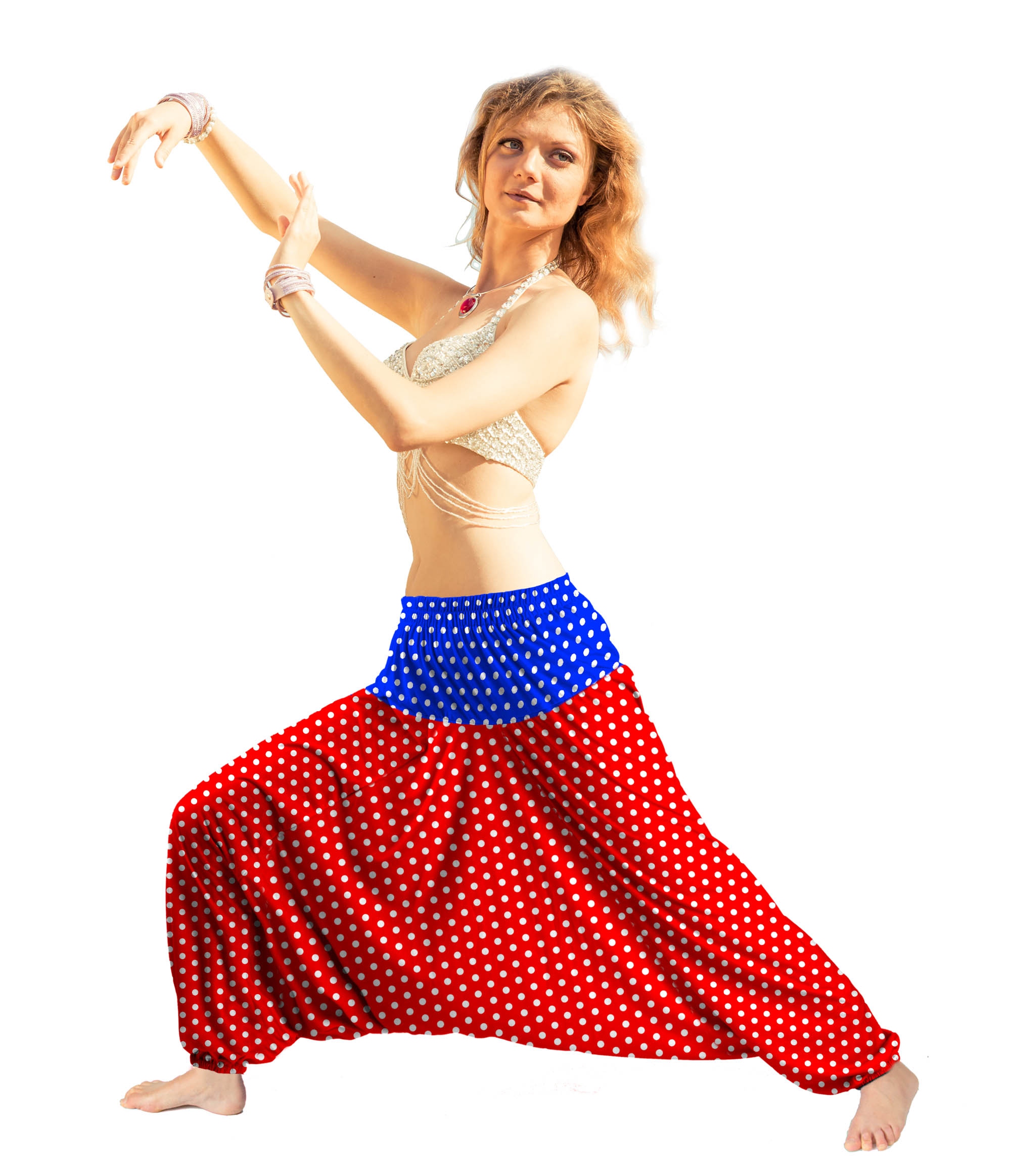 

Szarawary spodnie pumpy kropki Yoga Pl