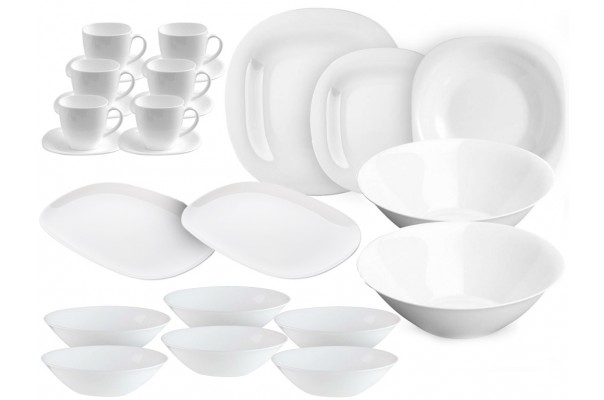 LUMINARC CARINE BIAŁY SERWIS OBIADOWY 40 el ZESTAW