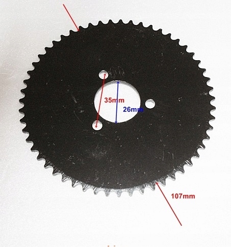 ZĘBATKA TYŁ 55 ZĘBY 25H QUAD MINI POCKET 50CC