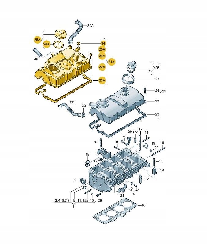 POKRYWA ZAWORÓW ODMA VW Golf Passat 1.9 2.0 TDI Typ samochodu Samochody osobowe