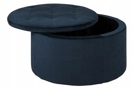 ==OTWIERANA PUFA OKRĄGŁA Z POJEMNIKIEM NIEBIESKA== Marka Elior