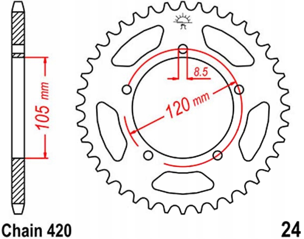 Zadní ozubené kolo Keeway Tx 50 Sm X-Ray Nové