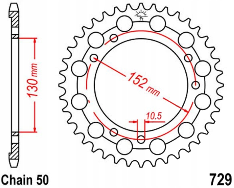 Zadní ozubené kolo 530 Jtr 46Z Cagiva Elefant 900 Ac