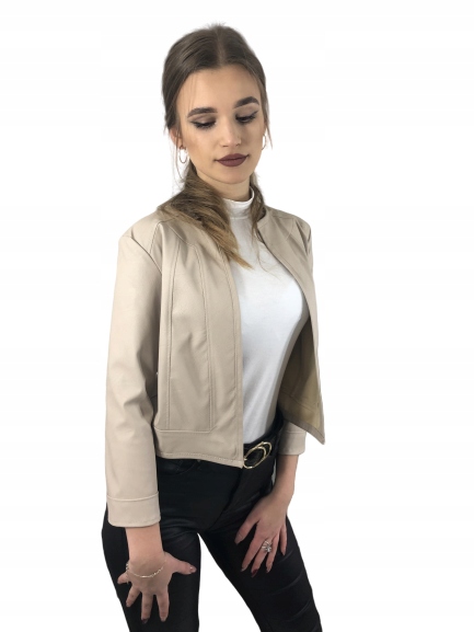 

A3 Bolerko Żakiet Ramoneska Total Look Beż R.44