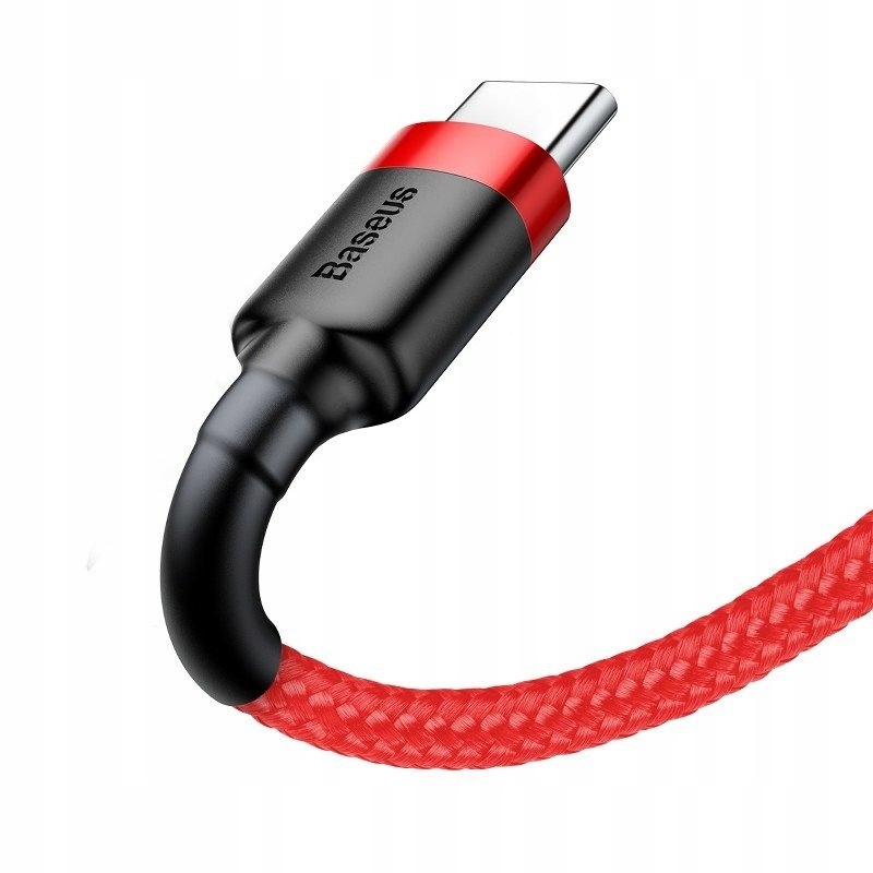 Kabel Baseus USB-A USB-C Quick Charge 3.0 3A 1m Szybkie Ładowanie Oplot Kolor czerwony