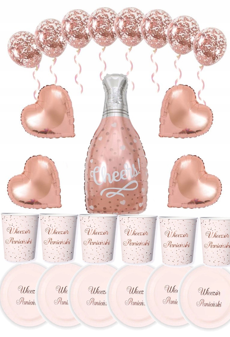 

Zestaw dekoracyjny na wieczór panieński rose gold