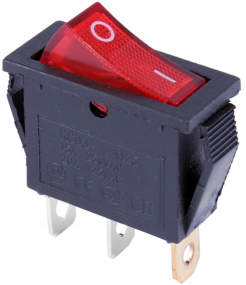 

Przełącznik Kołyskowy KCD3 15A 250V On-off Podświe