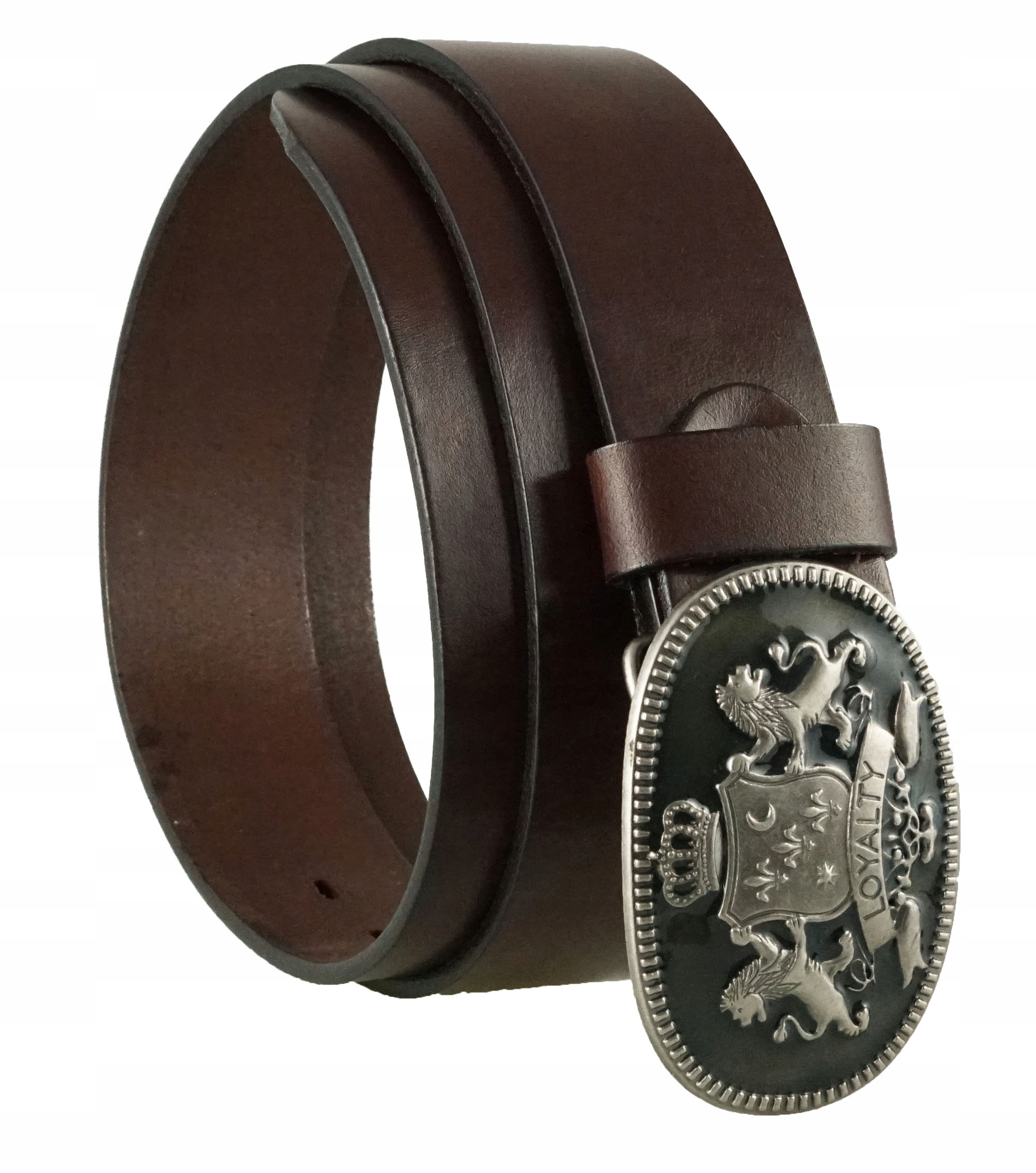 PASEK DO SPODNI 4CM SKÓRZANY BRĄZOWY LOYALTY 105