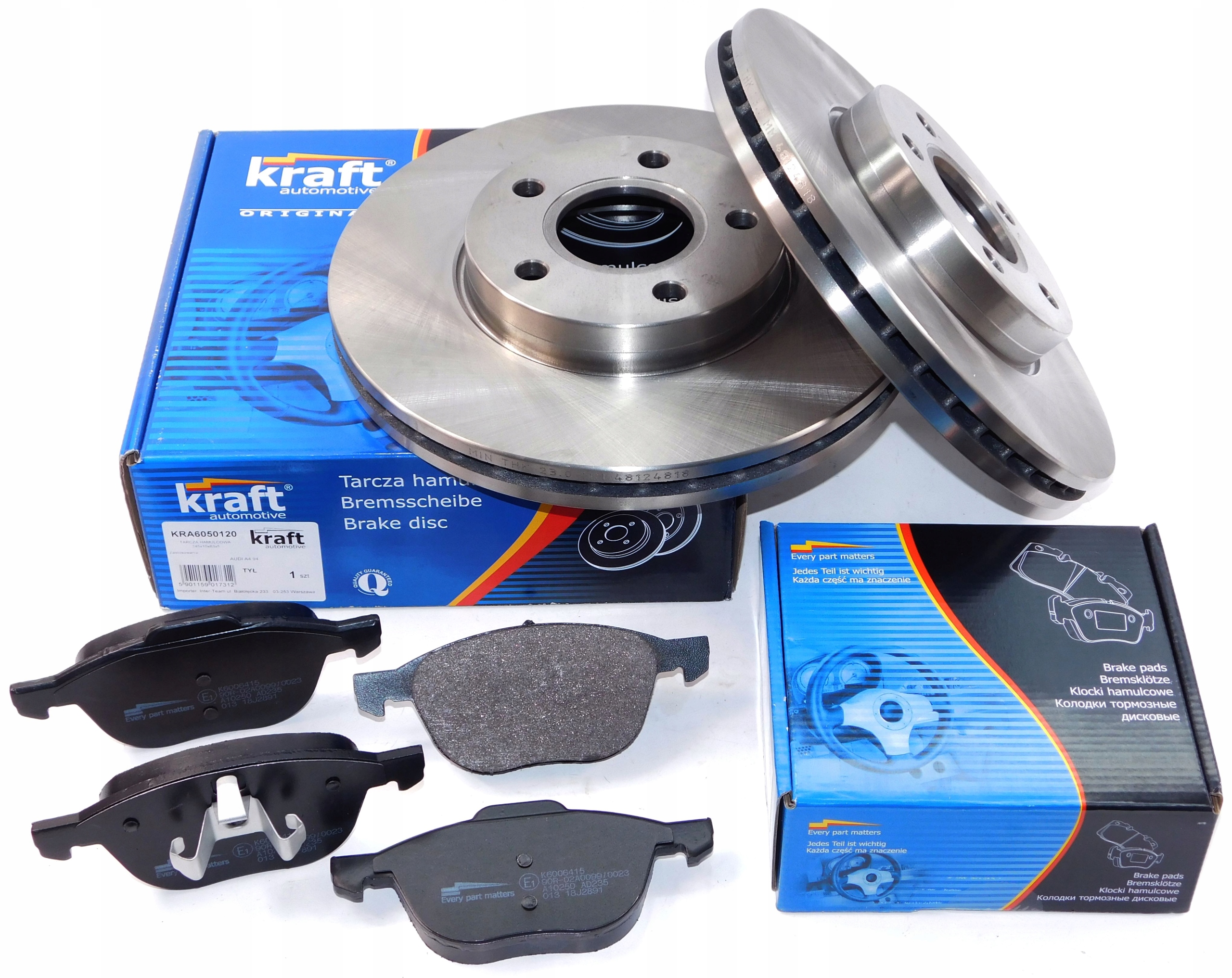 2× KRAFT ДИСК ГАЛЬМІВНИЙ ПЕРЕД FORD VOLVO + Kraft 6006415 Колодки гальмівне Ford C-MAX