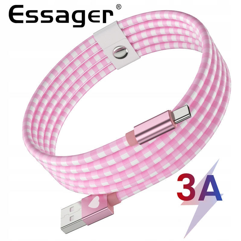 Kabel USB ESSAGER 3A TYPE-C USB-C COLORS 1m FQ01 Kod producenta FQ01