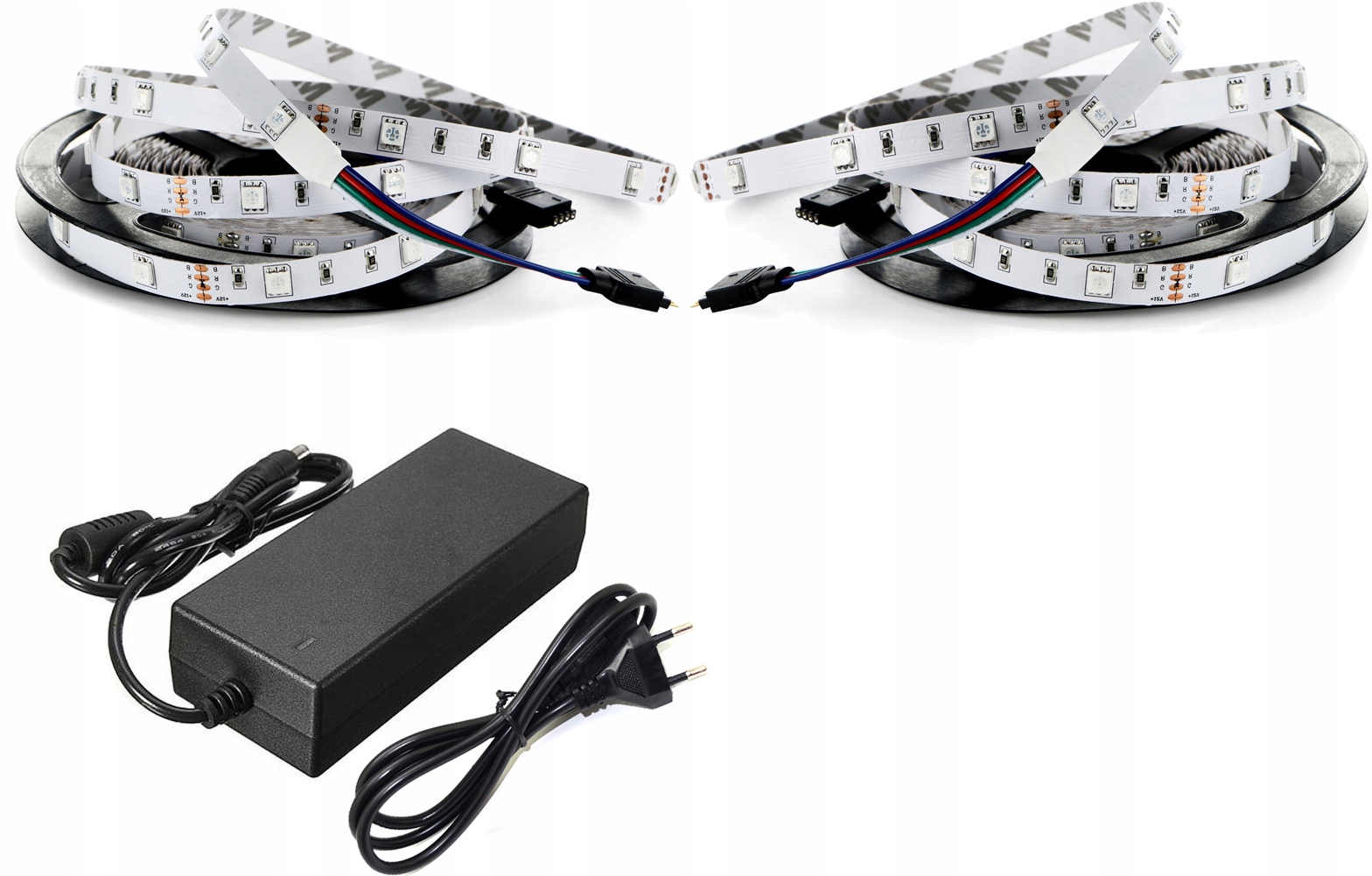 Sada 10 metrů Led pásek rgb 150 ip20 napájecí adaptér